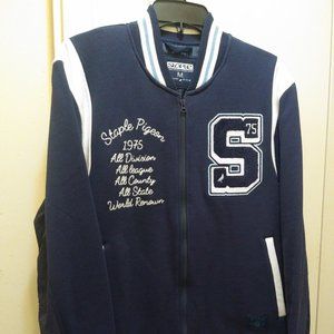 Staple Navy and White Varsity Jacket
